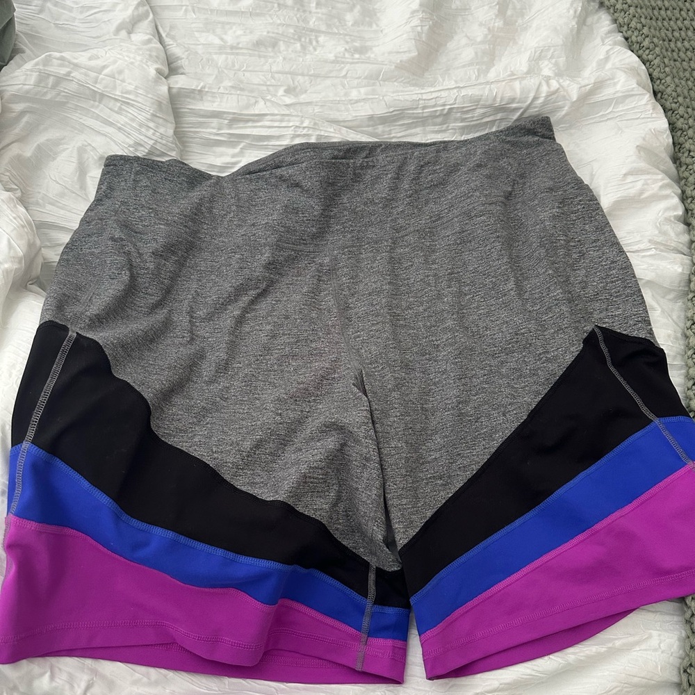 Lane Bryant LIVI Gray and Black Athletic Shorts 34/36